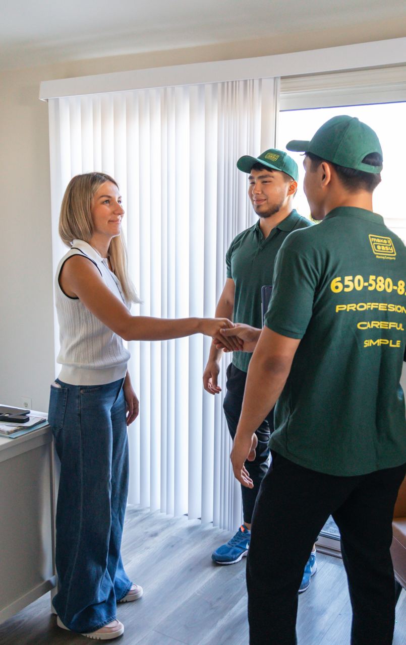 Professional residential moving services in Mountain View - living room furniture being carefully packed